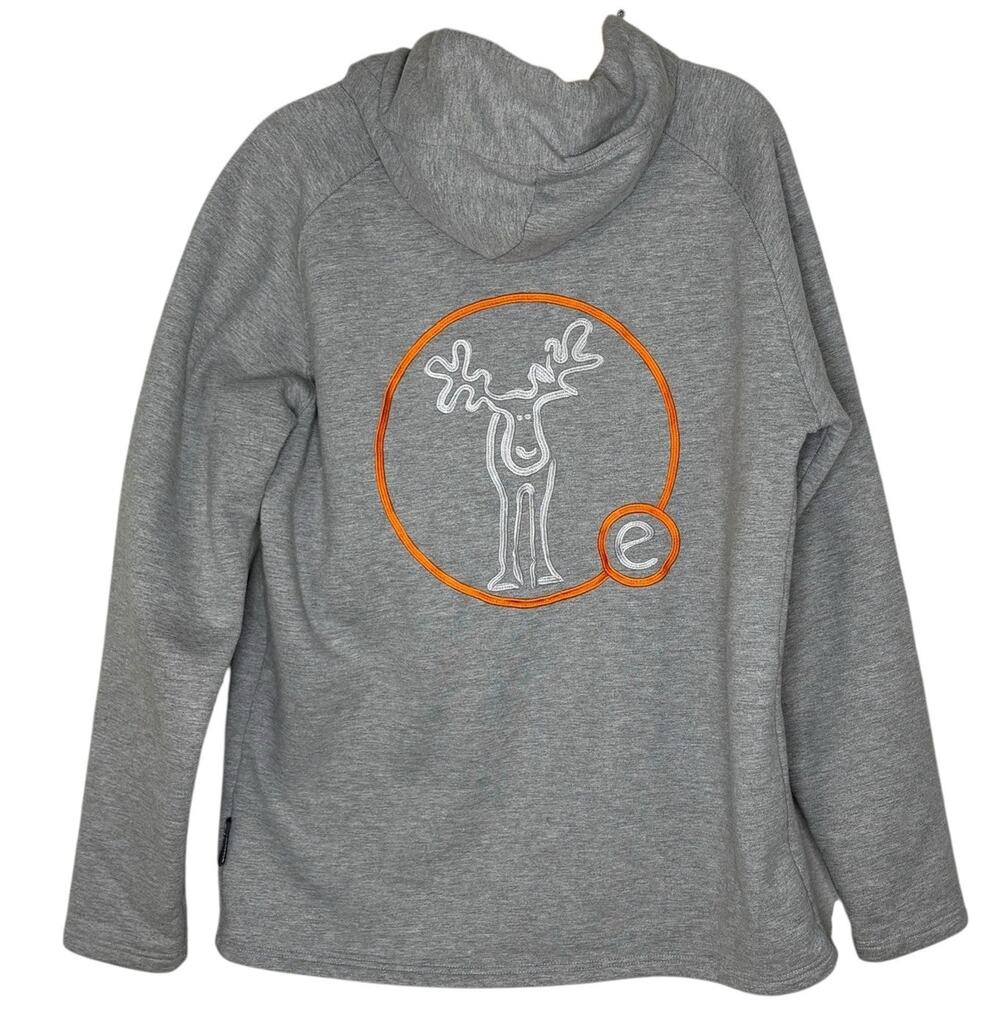 Elkline Men’s Size L Hoodie Pullover Sweatshirt Embroidered Elk Thick Heavy Warm